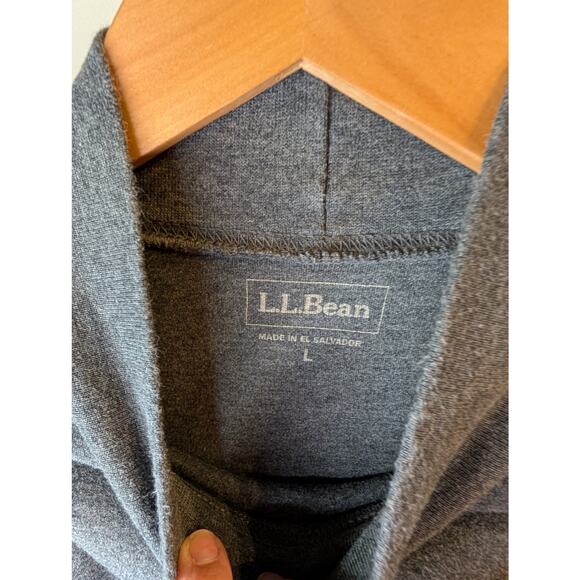 L.L.Bean Men's Charcoal Gray Mock Neck Long Sleeve Pullover Large Casual - Picture 4 of 7